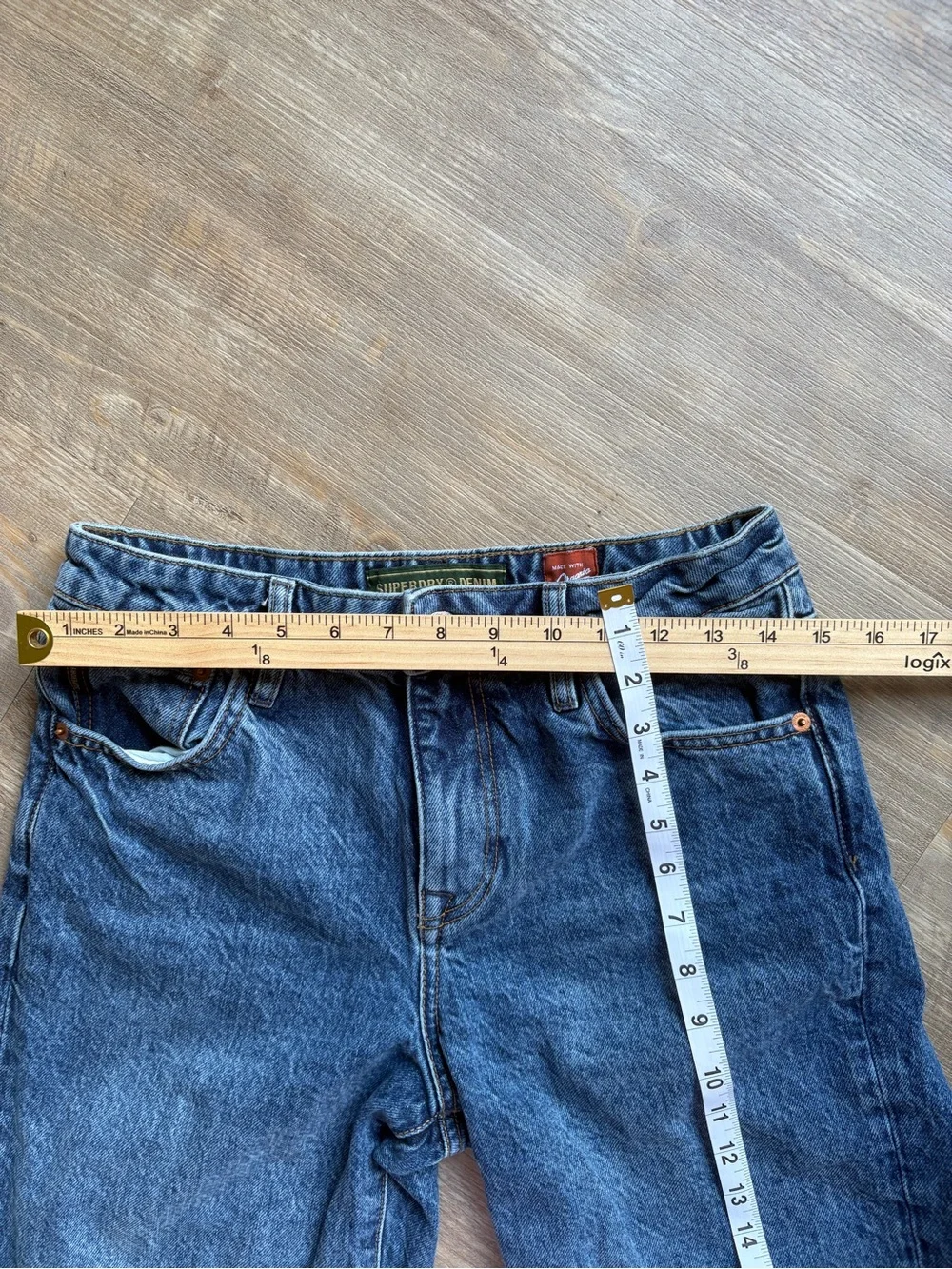 Title: Superdry Organic Cotton High-Waisted Straight Leg Jeans | Vintage Wash